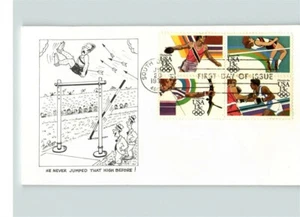 Jim Riggs, Comic Cachets, cartoon, OLYMPICS, "He never jumped that high before!" - Picture 1 of 1