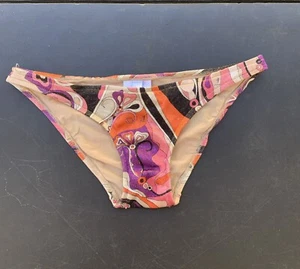 Emilio Pucci Italy Bikini Swim BOTTOMS ONLY Lurex Multicolor Logo Size 40 As Is - Picture 1 of 19