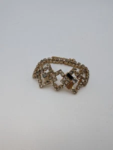 Vintage Sarah Coventry Bracelet Gold Tone Rhinestone - Picture 1 of 2