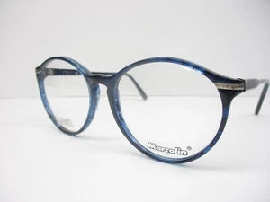 New Vintage Eyeglass Frame Marchon Graduate Classic Plastic Italy Demi Blue NOS - Picture 1 of 7