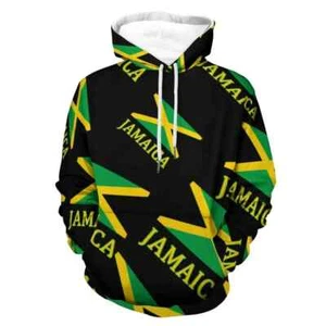 NEW ARRIVAL ,3D Printed Jamaica Flag  HOODIE BOMBER JACKET .. SIZE, XL - Picture 1 of 1