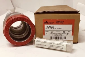 TRASERO CROUSE MODELO NO. "CONECTOR DE CABLE REVESTIDO DE METAL TMCX6206 2" ¡NUEVO! - Imagen 1 de 11