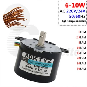 Micro AC 24V 220V 50/60Hz 6-10W Synchronous Motor Geared High Torque 1 to 50RPM - Picture 1 of 8