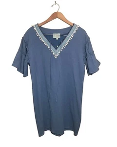 Skies Are Blue Damen V-Ausschnitt Etuikleid Kurzarm gefüttert Größe Small Blau Neu mit Etikett - Bild 1 von 6