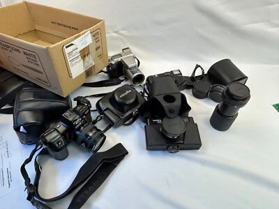 Lote de 5 cámaras de colección - Yashica, Minolta, Olympus, lentes - sin probar #2 Foto 1 de 4