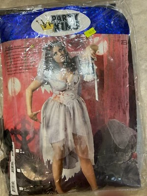 Vestido Zombie Novia Andrajoso Sangriento Vestido con Velo Mujer Disfraz 3X Talla Grande 22-24 Foto 1 de 2