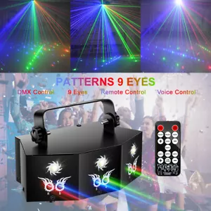 9-EYE LED Laser Light DMX Scan Projector Strobe DJ Party Stage Lighting W/Remote - Picture 1 of 5