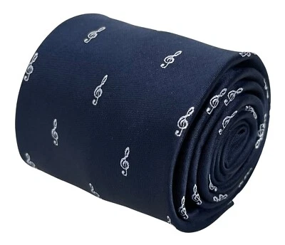 Frederick Thomas men-s tie navy dark blue tie with treble clef music-al note des