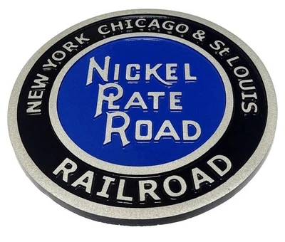 🔥 CAST NYC&StLRR Placa de Níquel Ferrocarril NKP Letrero Vertido a Mano Logo Cabezal de Tambor Foto 1 de 2