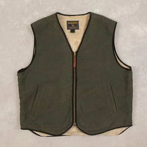 Woolrich Vintage 90s Sherpa Lined Vest Jacket L Men's Green Outdoor - Imagen 1 de 5