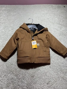 Chaqueta de Lona Carhartt Juvenil Mediana 10-12 Abrigo Marrón Acolchado Con Capucha Nueva con Etiquetas - Imagen 1 de 4