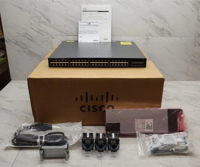 NEW Cisco Catalyst 3650 WS-C3650-48FS-E 48-Port PoE Gigabit Managed Switch - Image 1 of 4