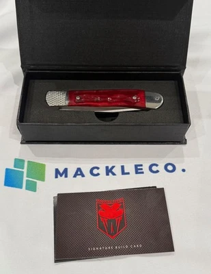 CobraTec Manual Open Pocket Knife Red Bone Handle D2 Blade Cobra Tec Folding - Image 1 of 4