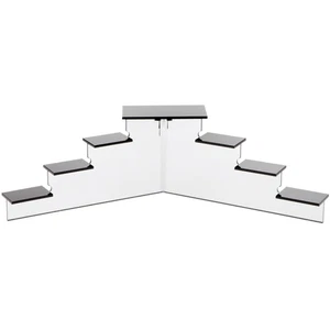 Plymor Black Acrylic (Mirrored) 7-Item Mini Display Stairs, 6.125"H x 21"W x 7"D - Picture 1 of 1