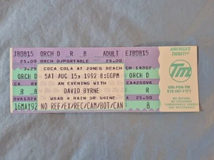 August 8-15-92 1992 DAVID BYRNE (Talking Heads) Concert Ticket Stub - Picture 1 of 2