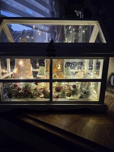 Laterne Mini Gewächshaus 37x21x31cm Shabby Chic Weihnachten - Bild 1 von 5