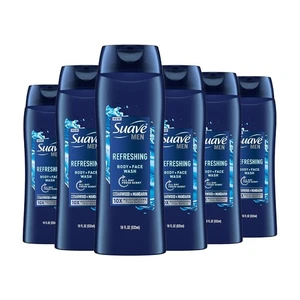 Suave Men Body & Face Wash 18oz, 6er Pack - Zedernholz & Mandarine, parabenfrei - Bild 1 von 7