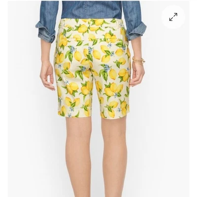 Talbots Estampado Limón Perfecto Vacaciones Cortas Viaje Costero Largo Bermudas 8 Foto 1 de 4