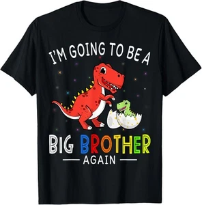 I'm Going To Be A Big Brother Again 2023 Dinosaur Boys T-Shirt Hoodie - Picture 1 of 13