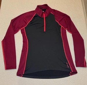Burton Heavyweight X Base Layer 1/4 Zip Top Mulled Berry/Black - Women's Size L - Picture 1 of 7