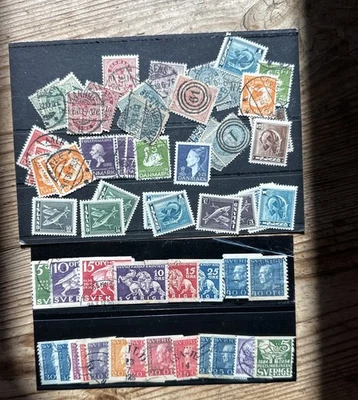 Estampillas escandinavas antiguas de Islandia, Dinamarca, Suecia 1880-mediados de 1900... lote de 60 Foto 1 de 3