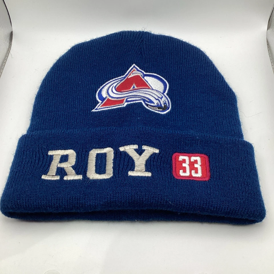 Colorado Avalanche Roy 33 Hat Beanie Mens One Size Blue Red NHL Hockey Foto 1 de 4