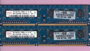 2GB 2x1GB PC3-10600 DDR3 HYNIX HMT112U6TFR8C-H9 N0 AA-C HP 497156-B88 Memory Kit - Picture 1 of 3