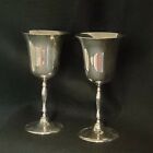 VINTAGE E.P.N.S. SILVERPLATE WINE GOBLET 6 1/4 INCH MADE IN INDIA SET OF 2