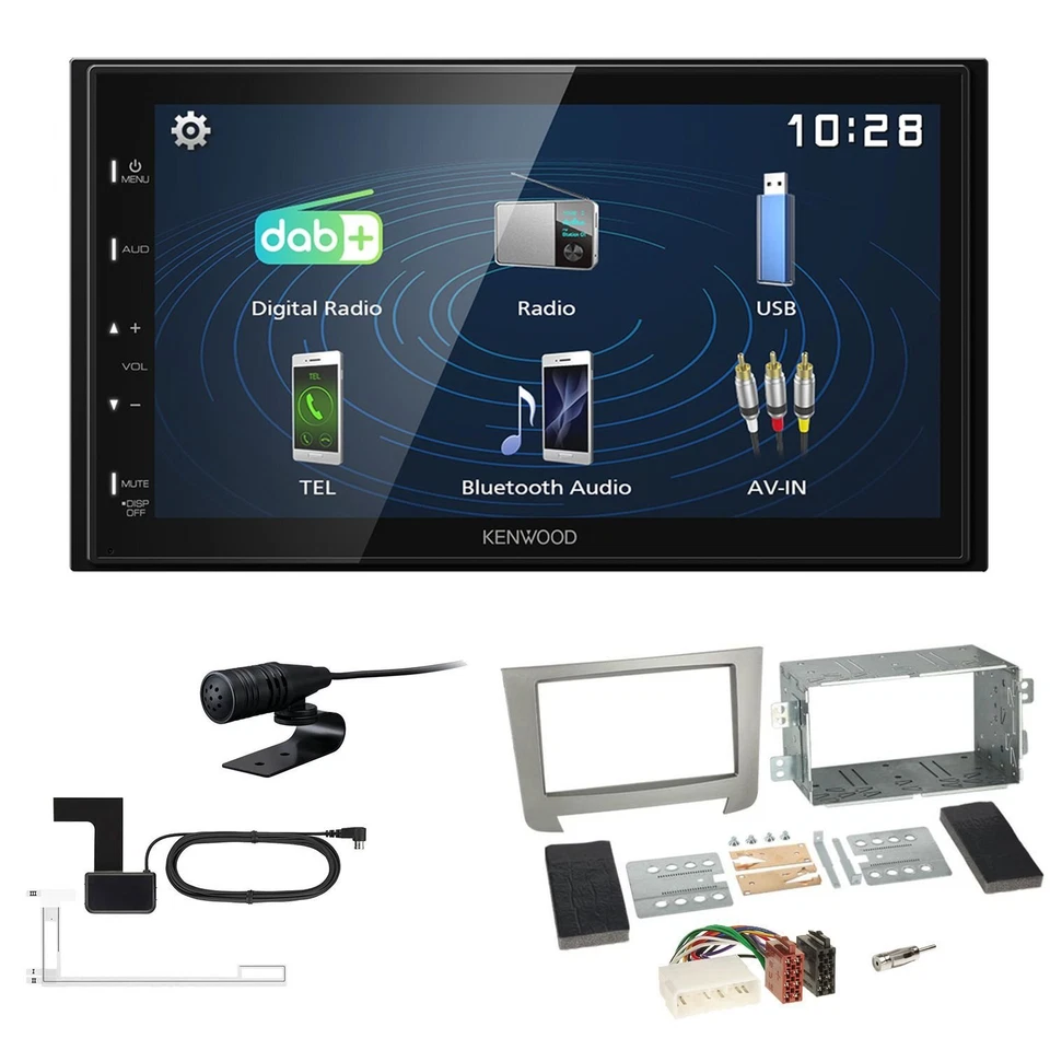 Kenwood 2DIN DAB+ Autoradio für Ssangyong Rexton II ab 2013 silber - Bild 1 von 4
