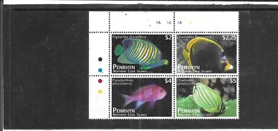 PENRHYN 2012. MARINE LIFE FISH. BLOCK. $2.00-$5.0. FULL GUM. AS PER SCAN. - Image 1 of 3