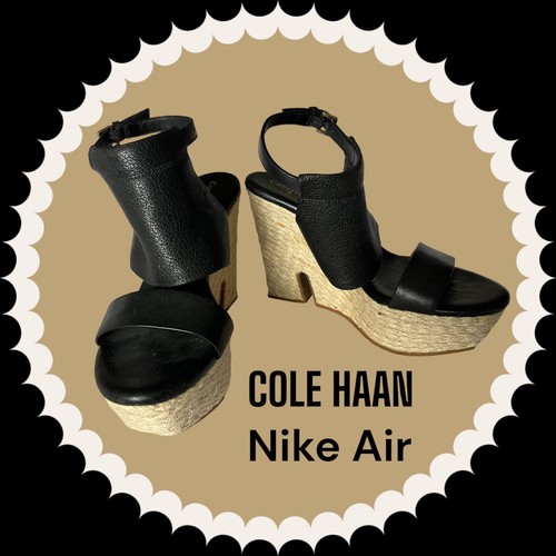 NIKE Cole Haan SCARPE IN PELLE plateau zeppa NUOVE 6 5