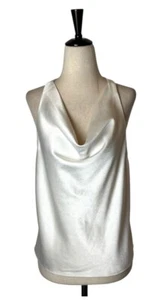 Alice + Olivia Shirt Women Medium White Harmon Drapy Racerback Tank Top Cami - Picture 1 of 12