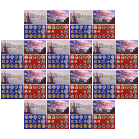 2007 Mint Set 10 Pack Original Envelopes 280 US Coin Lot Cover