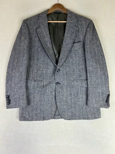 Harris Tweed Blazer Men's 40R Gray 2 Button Sport Coat Scottish Wool - Picture 1 of 16