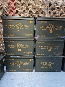 MILITARY ARMY 50 CAL AMMO BOX 5.56 METAL STORAGE CONTAINER TOOL BOX GRADE 1 - Picture 1 of 3