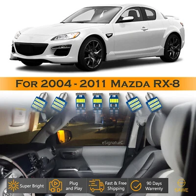 11 x Ultra White LED Lights Interior Package Kit For 2004 - 2011 Mazda RX-8 RX8 - Image 1 of 4
