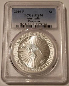 Australia 2016 P 1 oz Silver Dollar Kangaroo MS70 PCGS - Picture 1 of 2