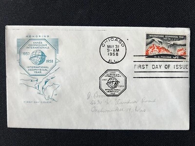 1107 International Geophysical Year FDC Farnam May 31 1958 Chicago IL - Image 1 of 2