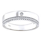 9ct White Gold 0.10ct Diamond Wedding Ring By Naava