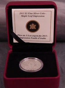 2013 $3.00 Fine Silver Coin - Maple Leaf Impression - Bild 1 von 2