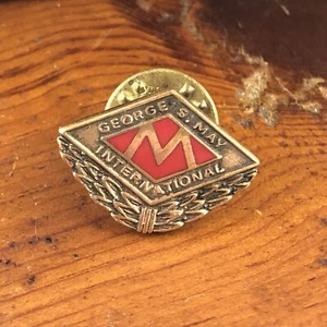 Vtg George S. May International Enamel Tie Tack Lapel Pin Brass - Picture 1 of 2