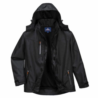 PORTWEST PWR EXTREME RAINWEAR OUTCOACH JACKET TEXPEL SPLASH S-5X POCKET HOOD S55 - Image 1 of 2