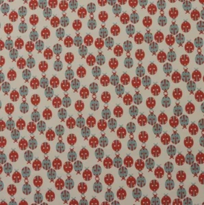 PREMIER PRINTS LADYBUG FORMICA RED BLUE INSECTS NOVELTY FABRIC 6.5 YARDS 54"W - Picture 1 of 7