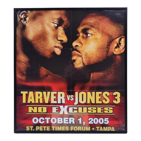 Original Framed Tarcer vs. Jones 3 Boxing Fight Poster Vintage 2005 Tampa FL Cover