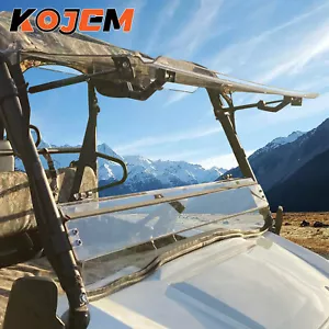 For 2015+ Kawasaki Mule Pro FXT FX DX 2-in-1 Flip Windshield Scratch Resistant - Picture 1 of 21