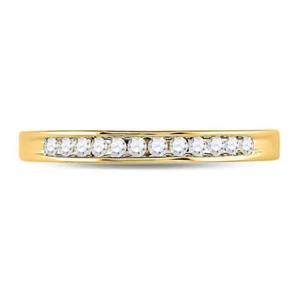 14kt Yellow Gold Womens Round Channel-set Diamond Wedding Band 1/6 Cttw - Picture 1 of 4