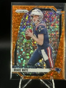 2024 Panini Prizm Drake Maye Orange Disco Prizm Rookie SP RC Patriots CLEAN #329 - Picture 1 of 4