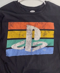Old Navy Sony Playstation Print Black T-Shirt Short Sleeve Size Medium - Picture 1 of 4