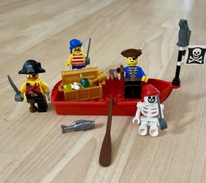 Lego Pirate Minifigure Hook Parrot Skeleton Boat Map Treasure Chest Flag Vintage - Picture 1 of 2