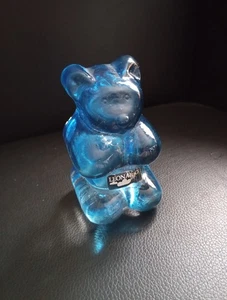 Vintage Presse Papier design Verre bleu forme petit ours Haribo  signé Leonardo  - Imagen 1 de 24